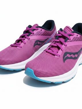 Saucony Women’s Pink Athletic Running Shoes with Blue Accents